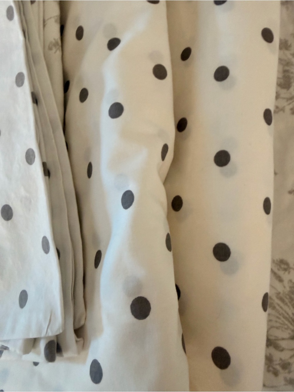 New Land of Nod twin sheet set - Cream with Black Dots